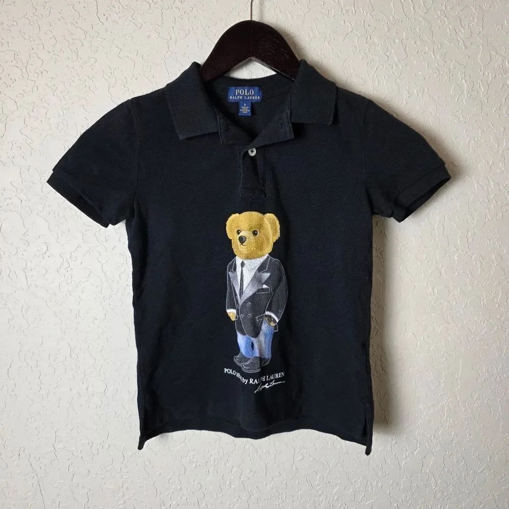Polo Ralph Lauren Tuxedo Polo Bear Shirt Black Size 5